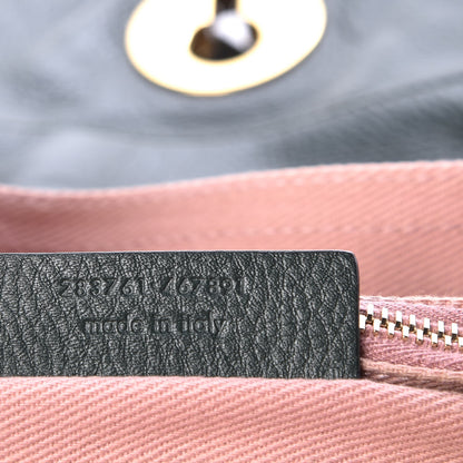 Saint Laurent Calfskin Canvas Small Muse Two Dark Green Pink 7 of 12