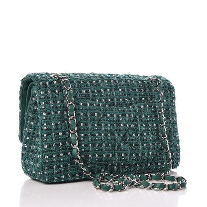 Chanel Tweed Quilted Medium Double Flap Green 4 of 12