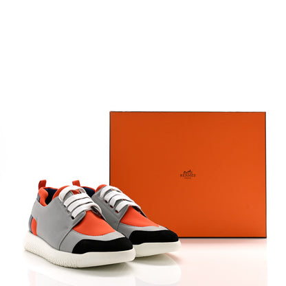 Hermes Epsom Technical Canvas Mens Vitesse Sneakers 42 Orange Multicolor 9 of 9