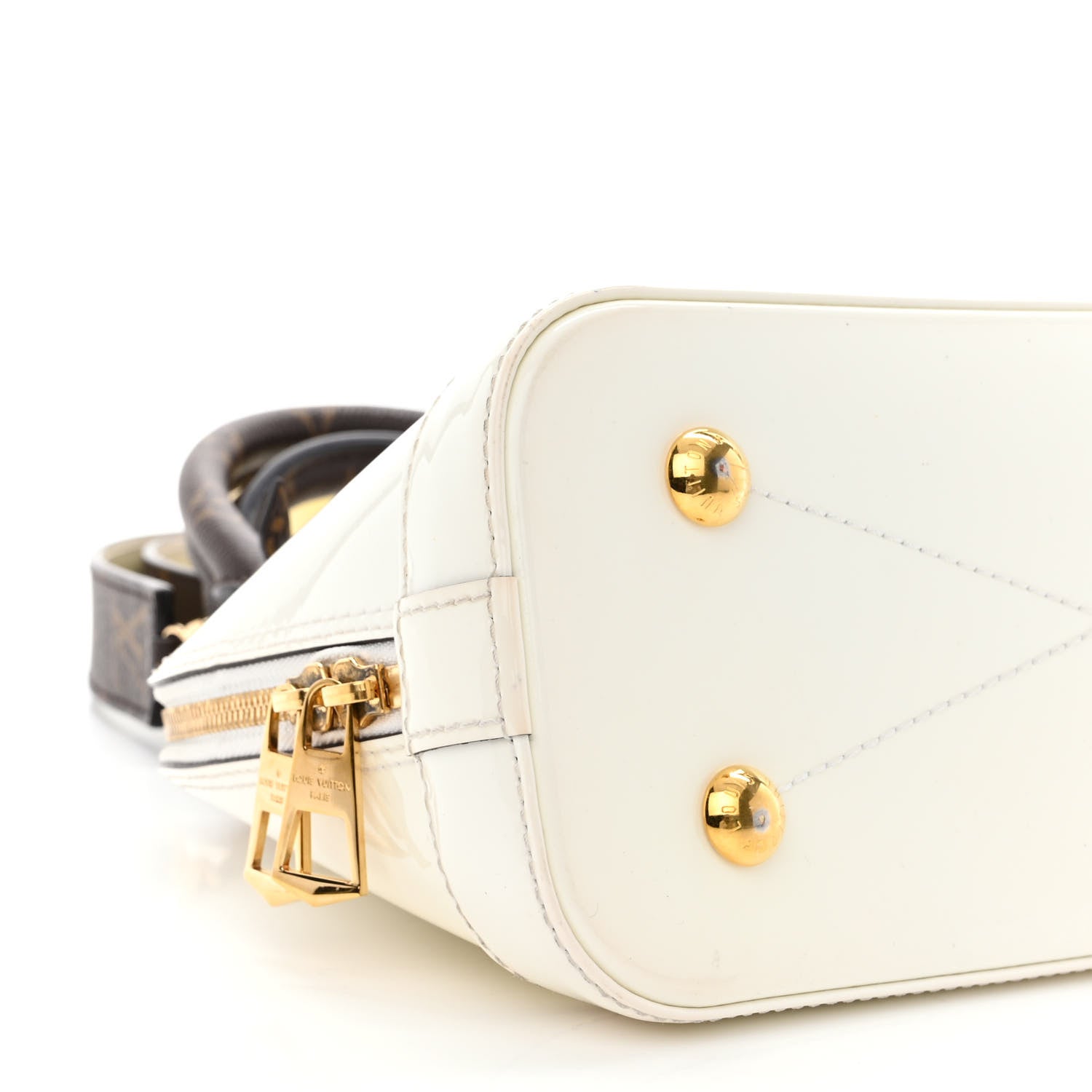 Louis Vuitton Patent Monogram Alma BB White 9 of 13
