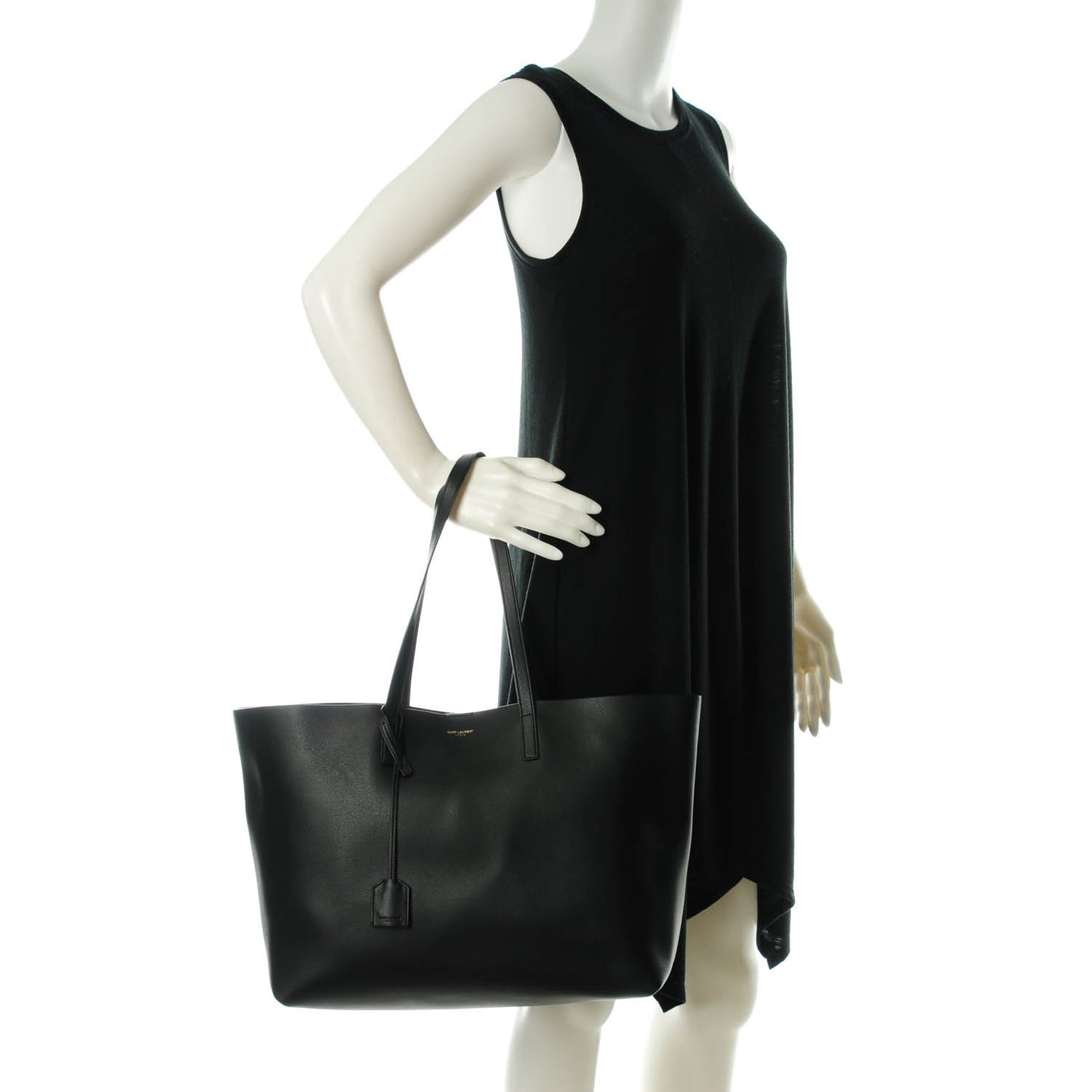 Calfskin Large Shopping Tote Black