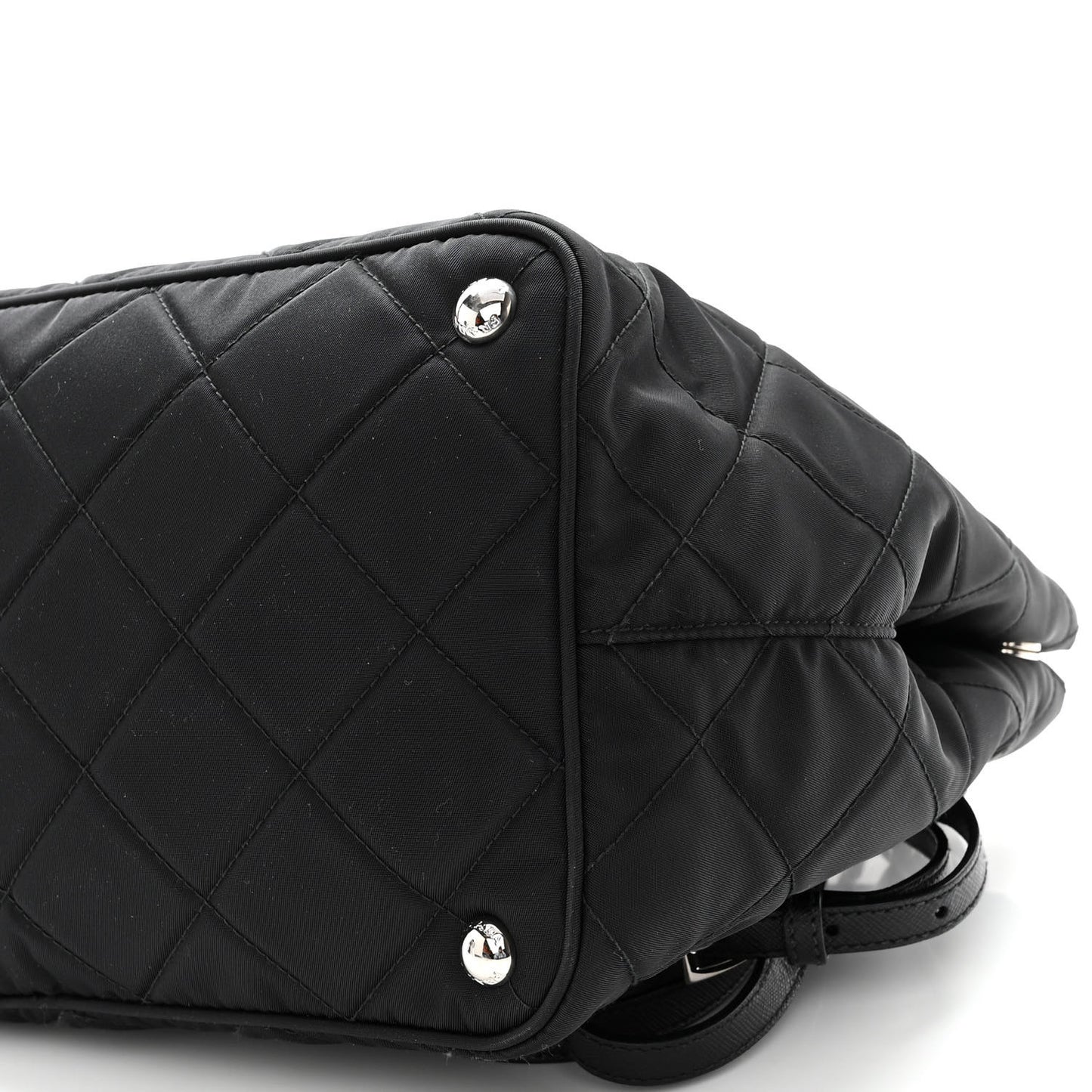 Nylon Tessuto Impuntu Quilted Tote Black