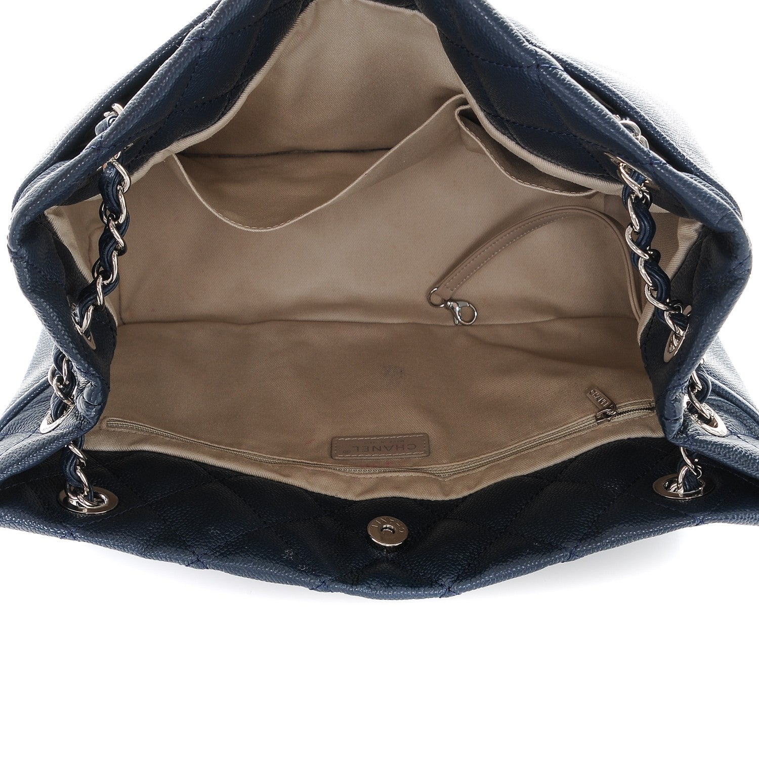 Chanel Caviar Quilted Timeless CC Soft Tote Navy Blue 5 of 7