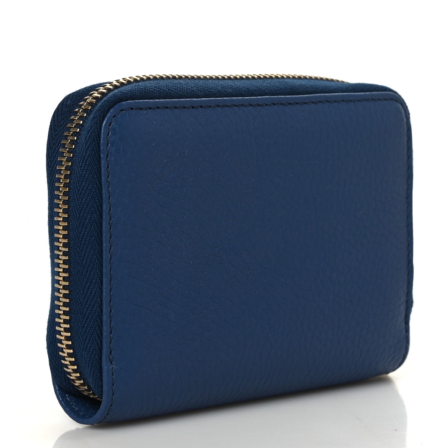 Pebbled Calfskin Small Soho Zip Around Wallet Blue