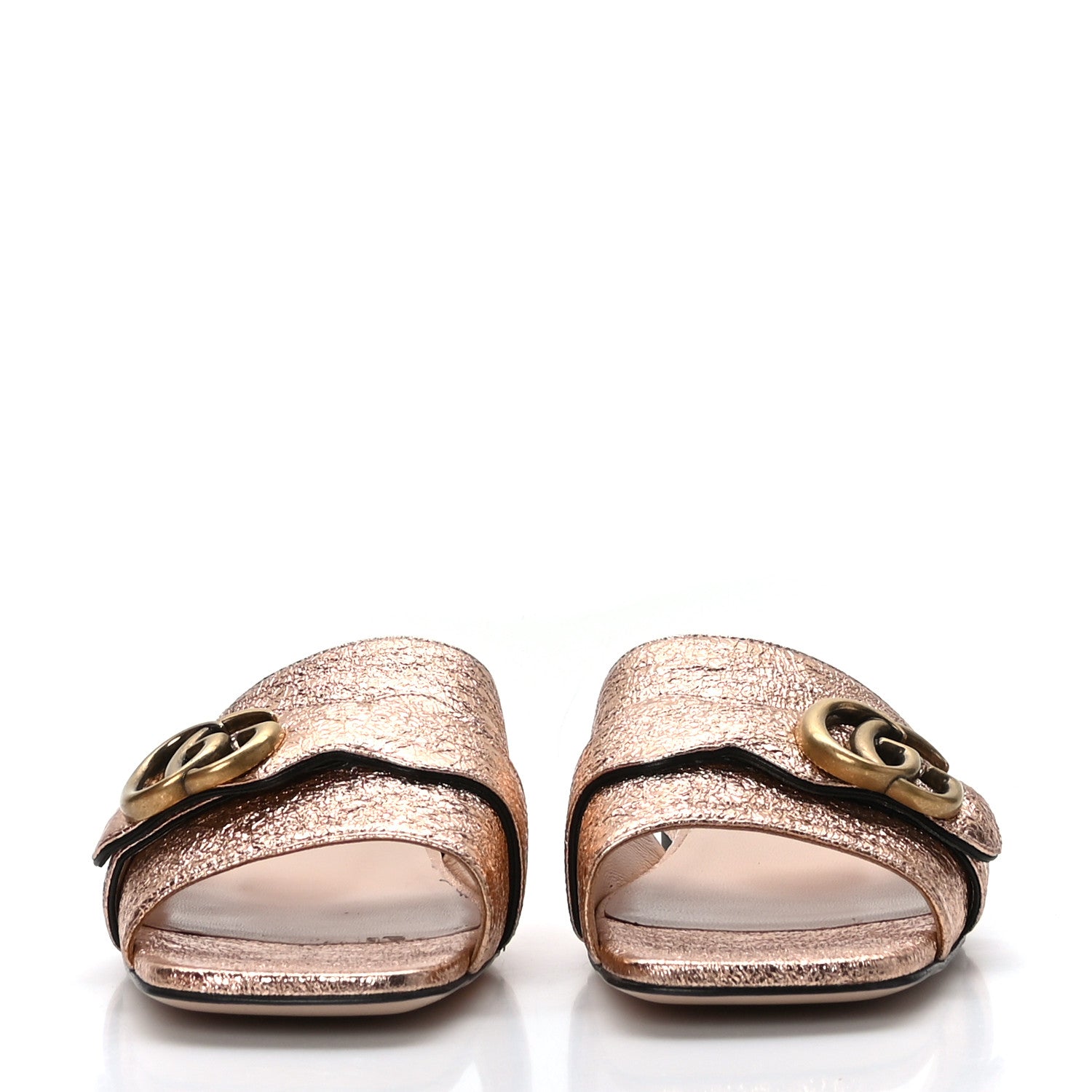 Gucci Galassia GG Marmont Flat Slide Sandals 38 Salmone 2 of 9