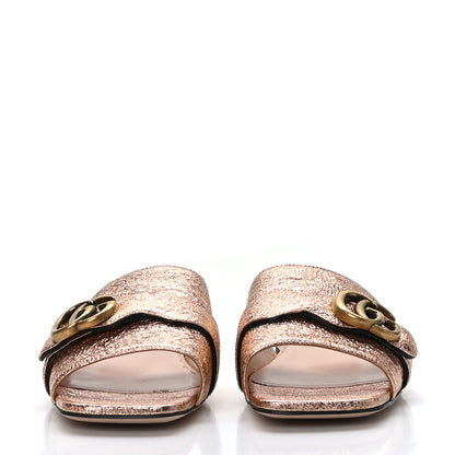 Gucci Galassia GG Marmont Flat Slide Sandals 38 Salmone 2 of 9