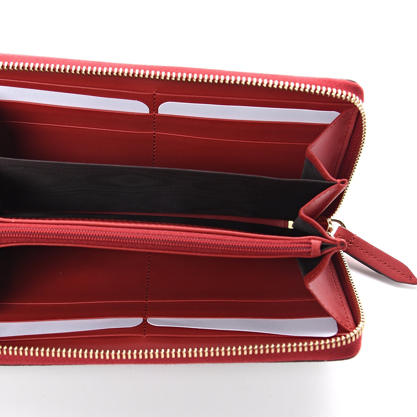 GG Supreme Monogram Bosco Patch Zip Around Wallet Beige Malva Hibiscus Red