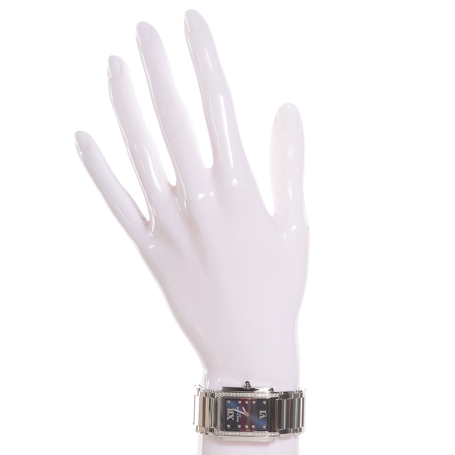 Patek Philippe Stainless Steel Diamond 25mm Twenty-4 Quartz Watch Blue 4910/10A-012 2 of 8