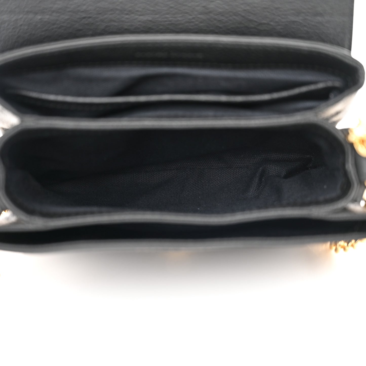 Calfskin Small Twin Skull Chain Crossbody Black