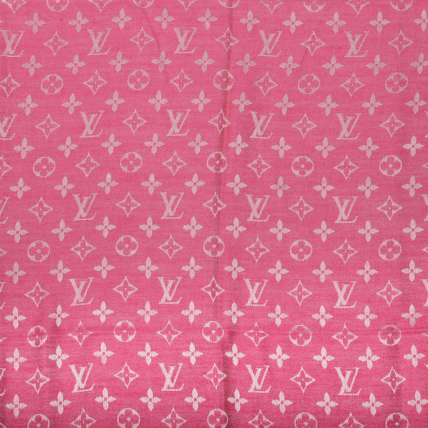 Silk Wool Monogram Denim Shawl Pivoine