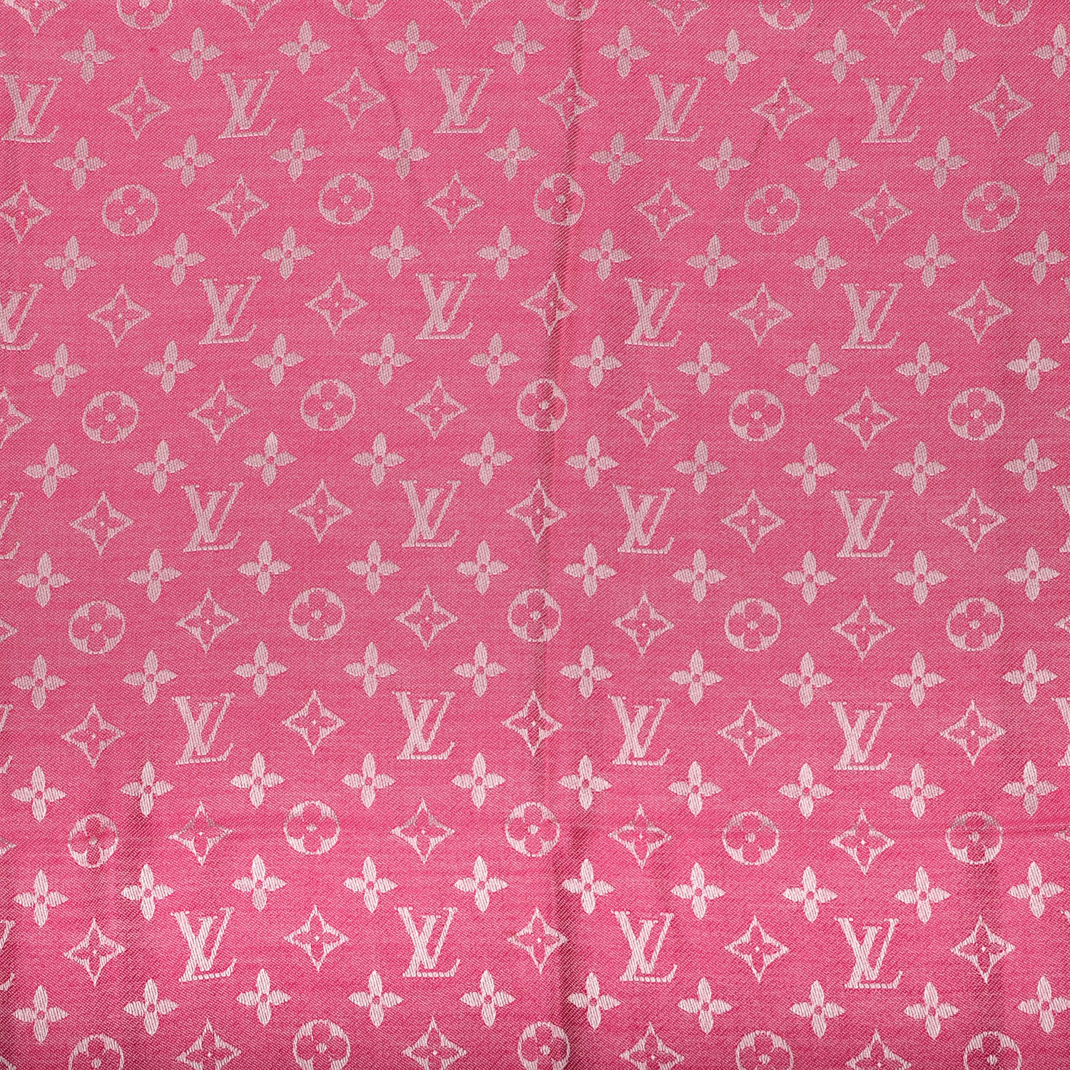 Louis Vuitton Silk Wool Monogram Denim Shawl Pivoine 1 of 5