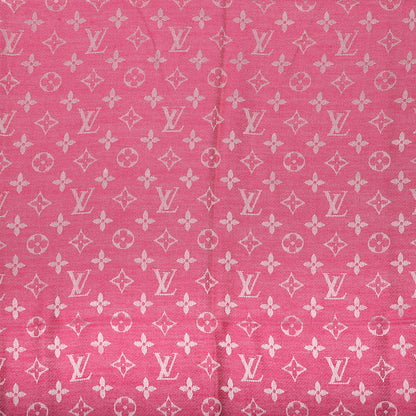 Louis Vuitton Silk Wool Monogram Denim Shawl Pivoine 1 of 5