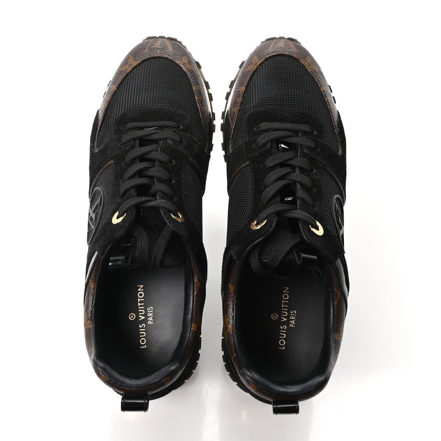 Louis Vuitton Suede Monogram Run Away Sneakers 38.5 Black 2 of 9