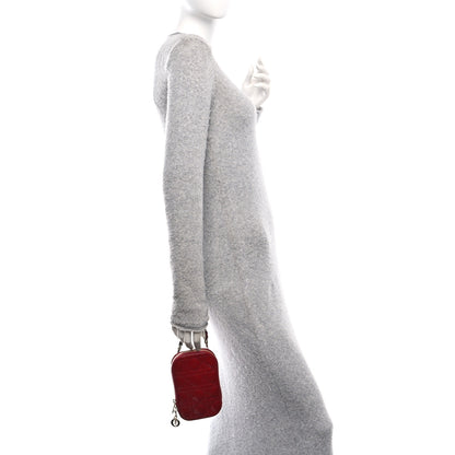 Christian Dior Patent Cannage Lady Dior Phone Holder Red 2 of 9