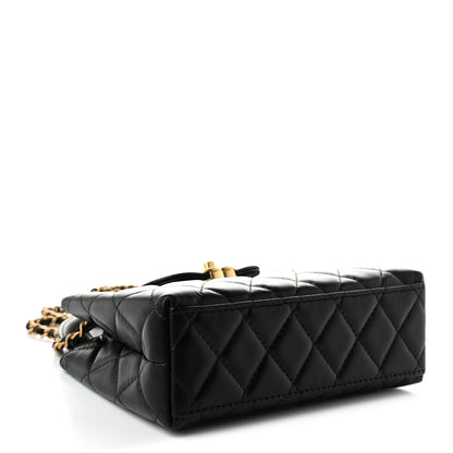 Chanel Shiny Aged Calfskin Quilted Nano Kelly Shopper Black 3 of 10