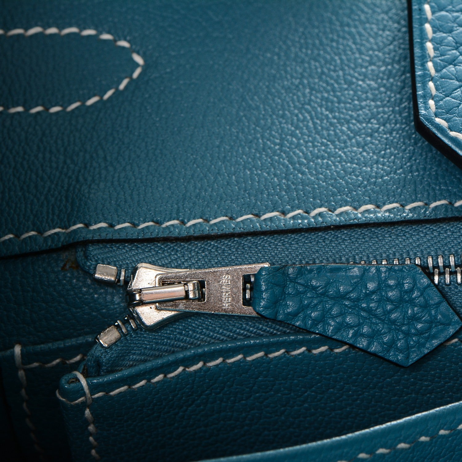 Hermes Taurillon Clemence Birkin 30 Blue Jean 22 of 28