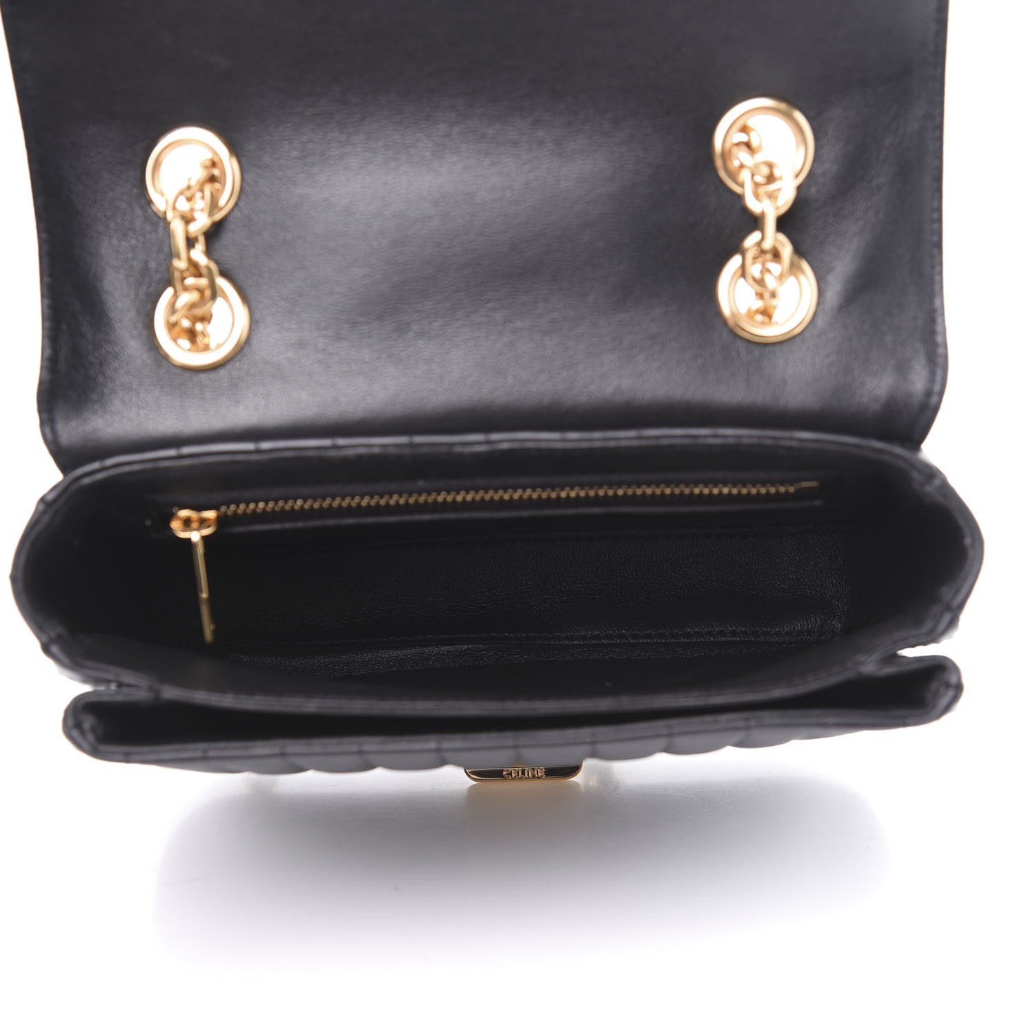 Celine Calfskin Quilted Small C Bag Black 6 of 10