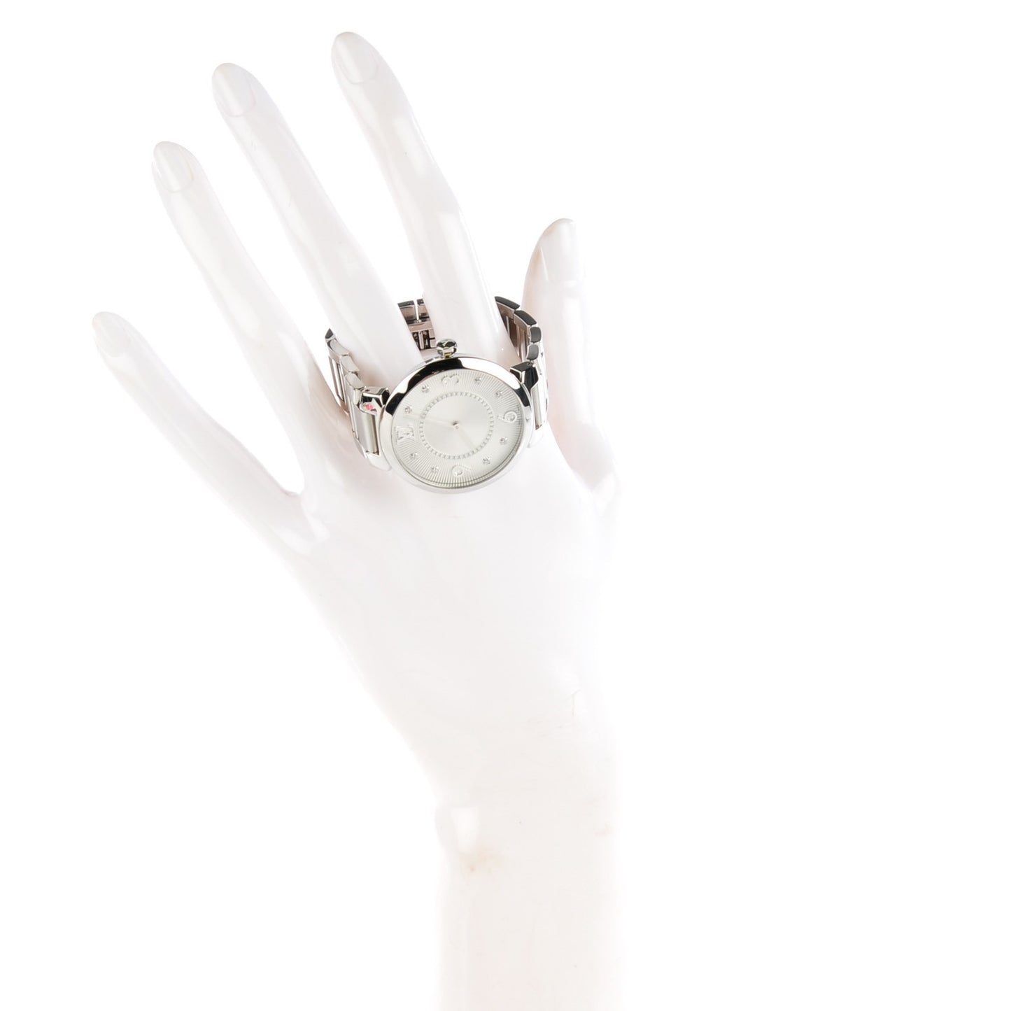 Stainless Steel Diamond 28mm Tambour Quartz Watch
