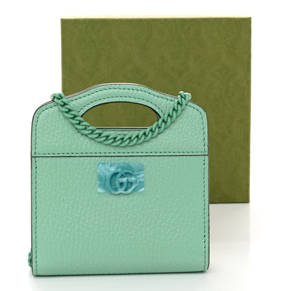 Gucci Dollar Calfskin Enamel Monochrome GG Marmont Top Handle Card Case Wallet Pepperlight Mint 12 of 12