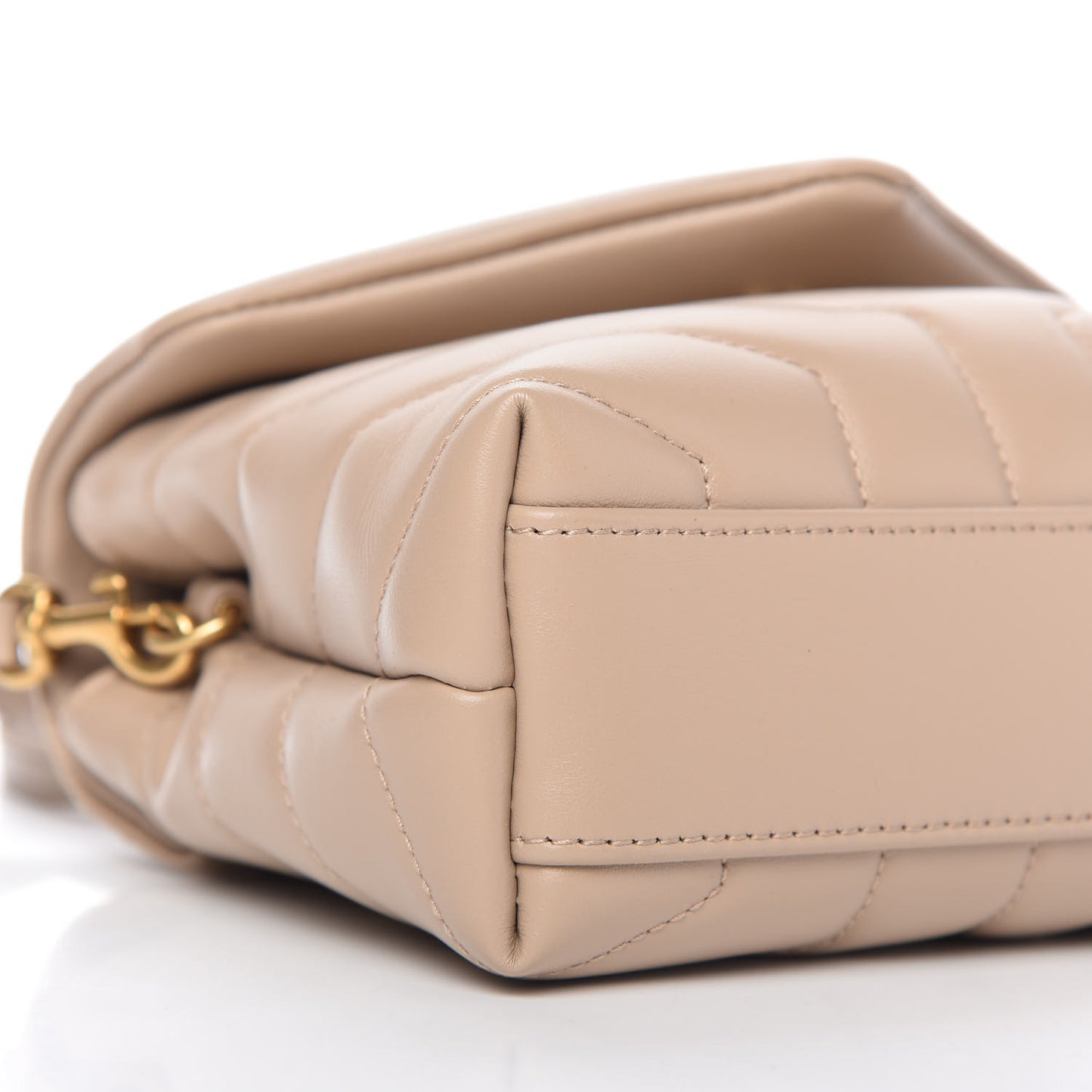 Calfskin Y Quilted Monogram Toy Loulou Crossbody Bag Dark Beige