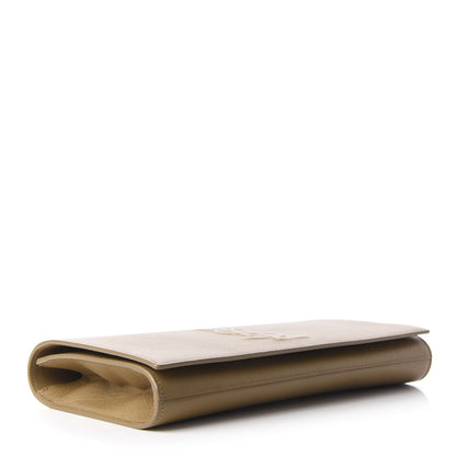 Saint Laurent Calfskin Monogram Large Belle De Jour Clutch Beige 4 of 9