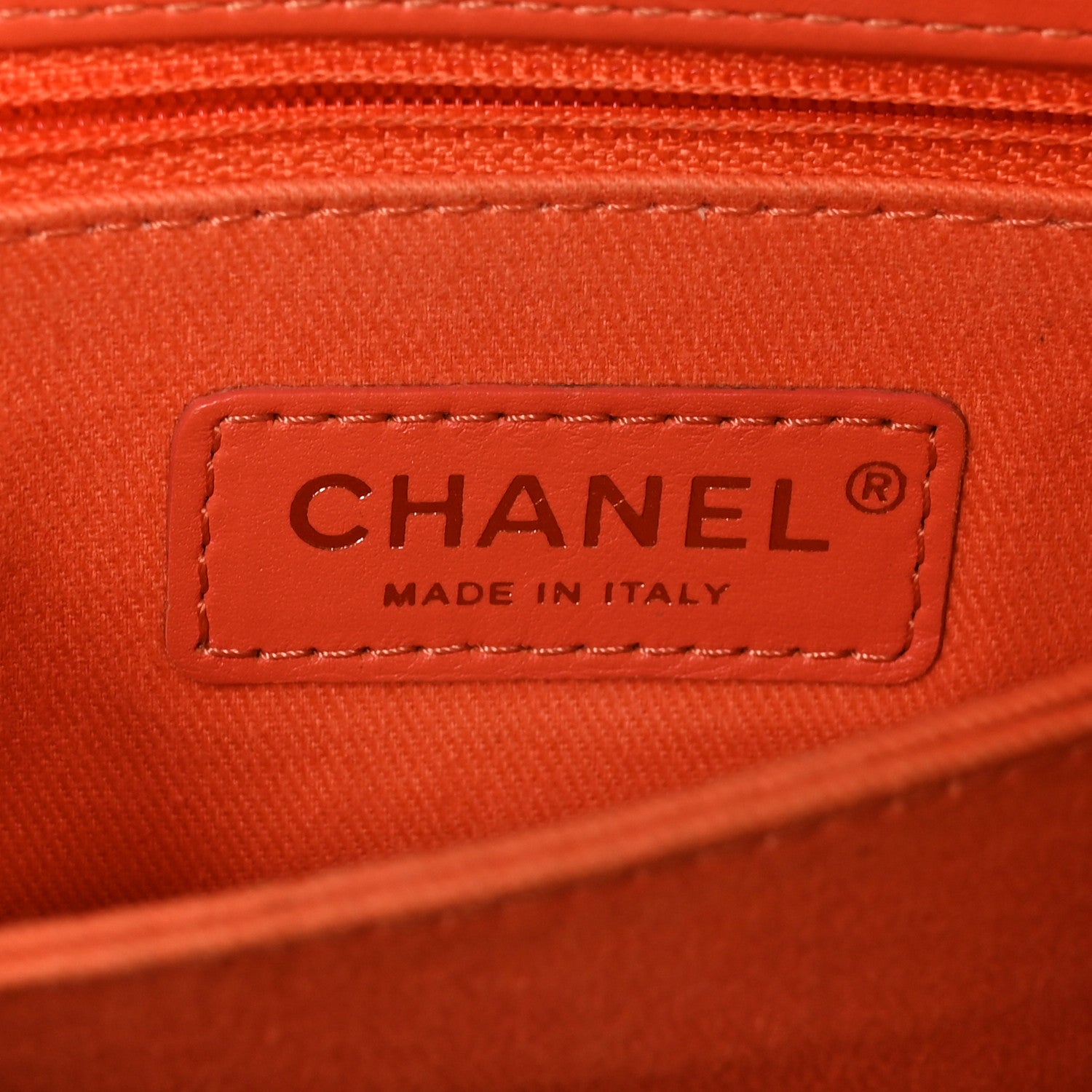 Chanel Aged Calfskin Chevron Quilted Mini Coco Handle Flap Orange 6 of 10