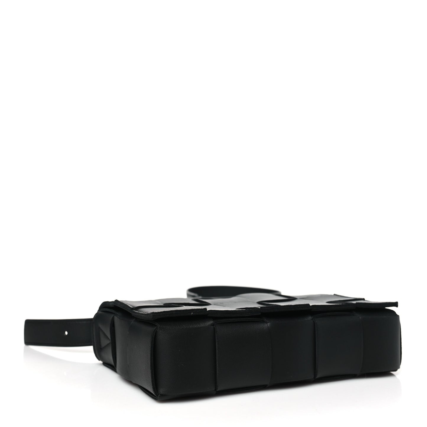 Lambskin Maxi Intrecciato Cassette Crossbody Bag Black