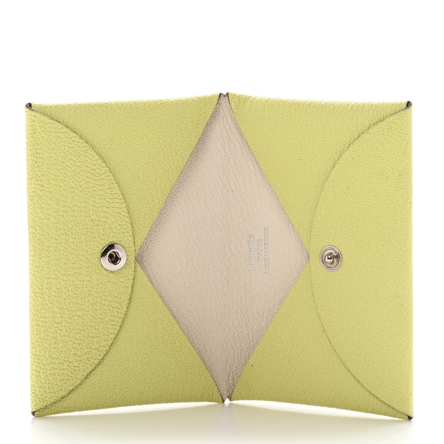 Chevre Mysore Verso Calvi Card Case Jaune Bourgeon Nata