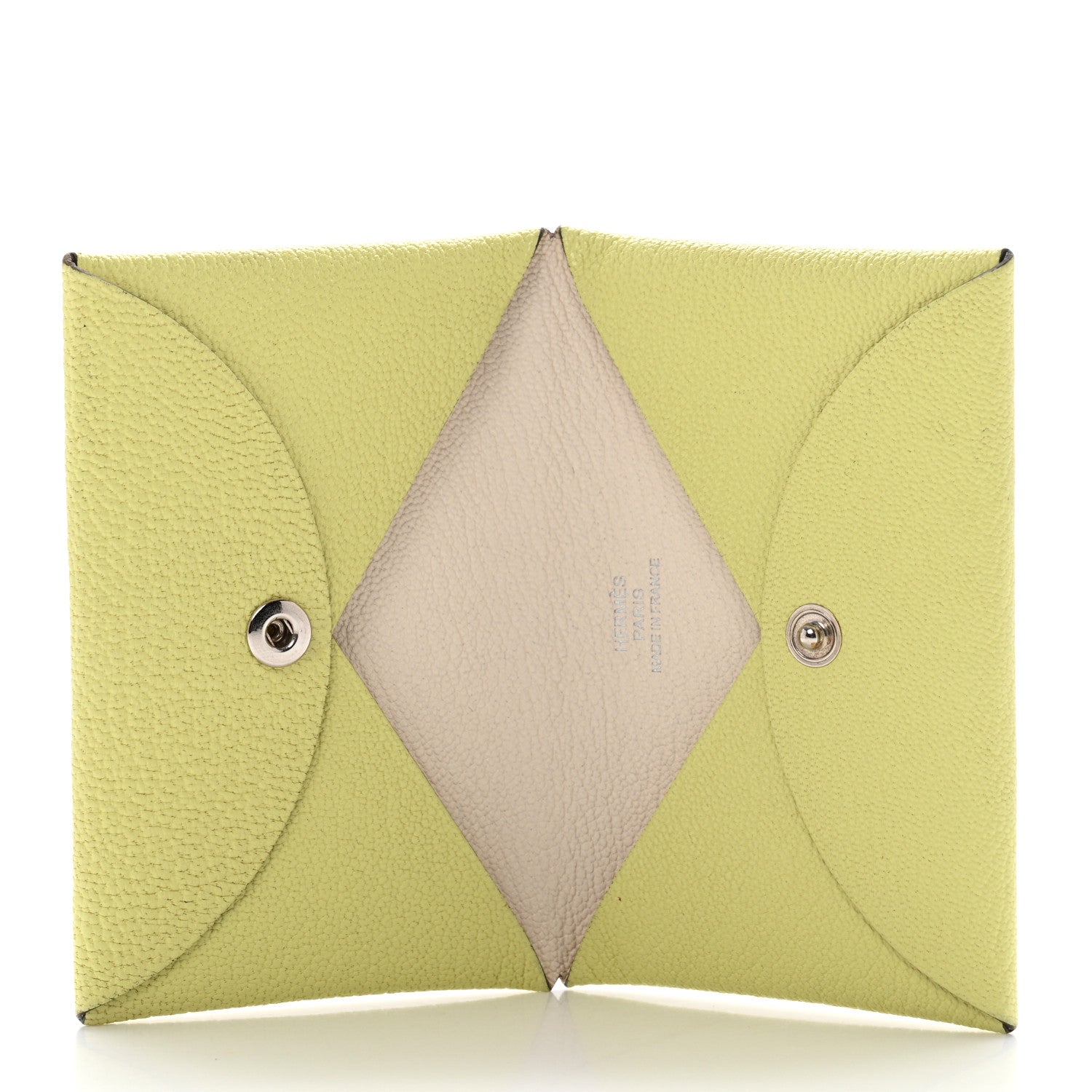 Hermes Chevre Mysore Verso Calvi Card Case Jaune Bourgeon Nata 5 of 8
