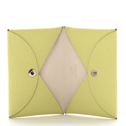 Hermes Chevre Mysore Verso Calvi Card Case Jaune Bourgeon Nata 5 of 8
