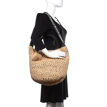 Stella McCartney Raffia Faux Leather Ajouree Tote Sand 2 of 9