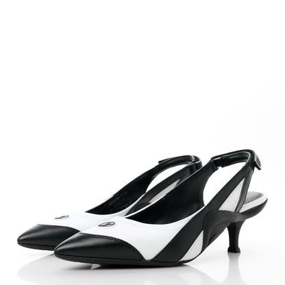 Louis Vuitton Calfskin Archlight Slingback Pumps 37 Black White 3 of 10