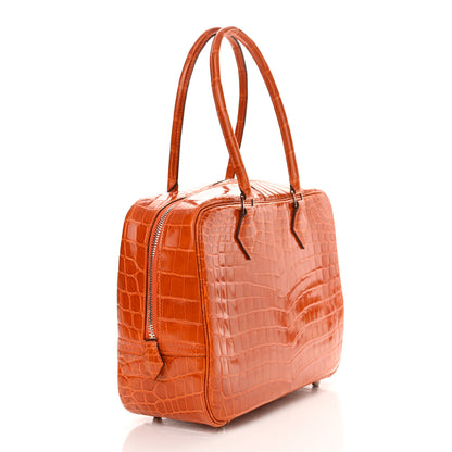 Hermes Shiny Niloticus Crocodile Plume 28 Orange 3 of 11