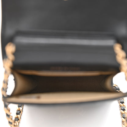 Chanel Lambskin Quilted Lucky Charm Phone Holder Black 5 of 12