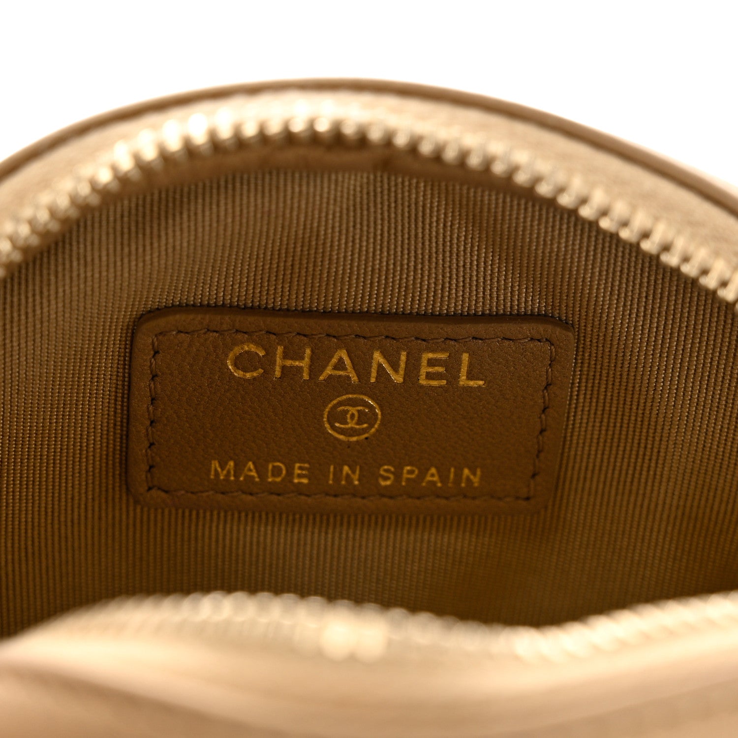 Chanel Metallic Lambskin Quilted Zip Around Classic Coin Purse Gold 5 of 8