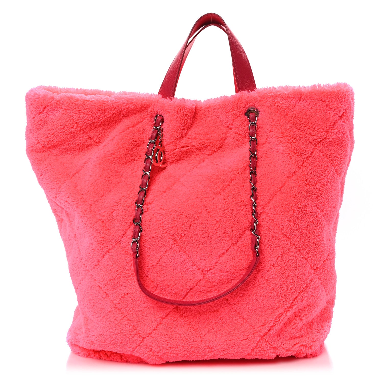 Chanel Terry Cloth Quilted Coco Beach Large Shopping Tote Pink 1 of 10