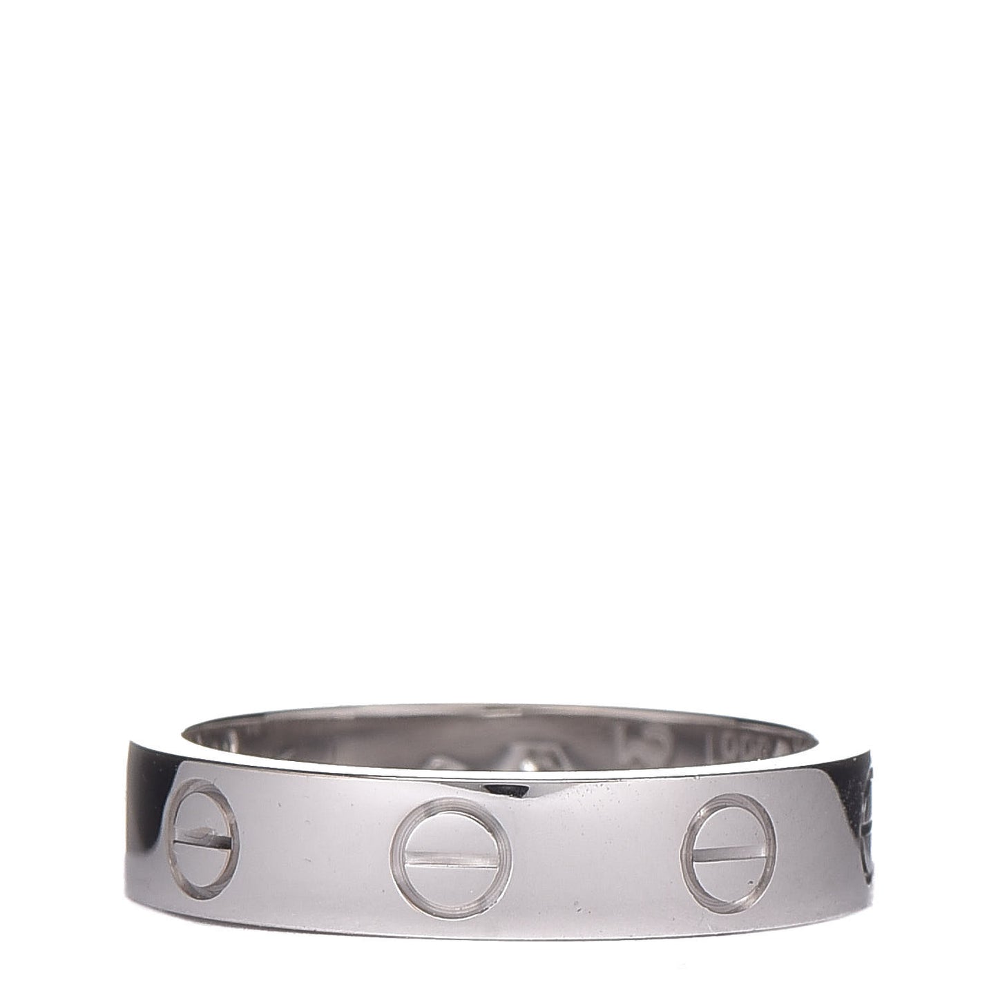 18K White Gold Diamond 4mm LOVE Wedding Band Ring 49 4.75