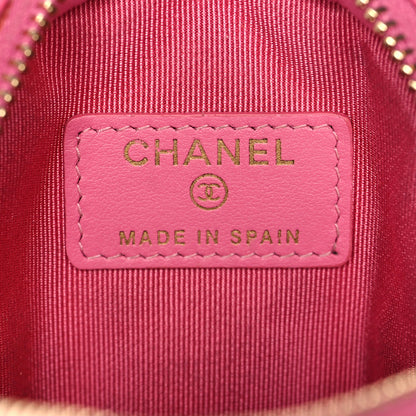 Chanel Caviar Quilted Zip Around Classic Coin Purse Pink 6 of 11