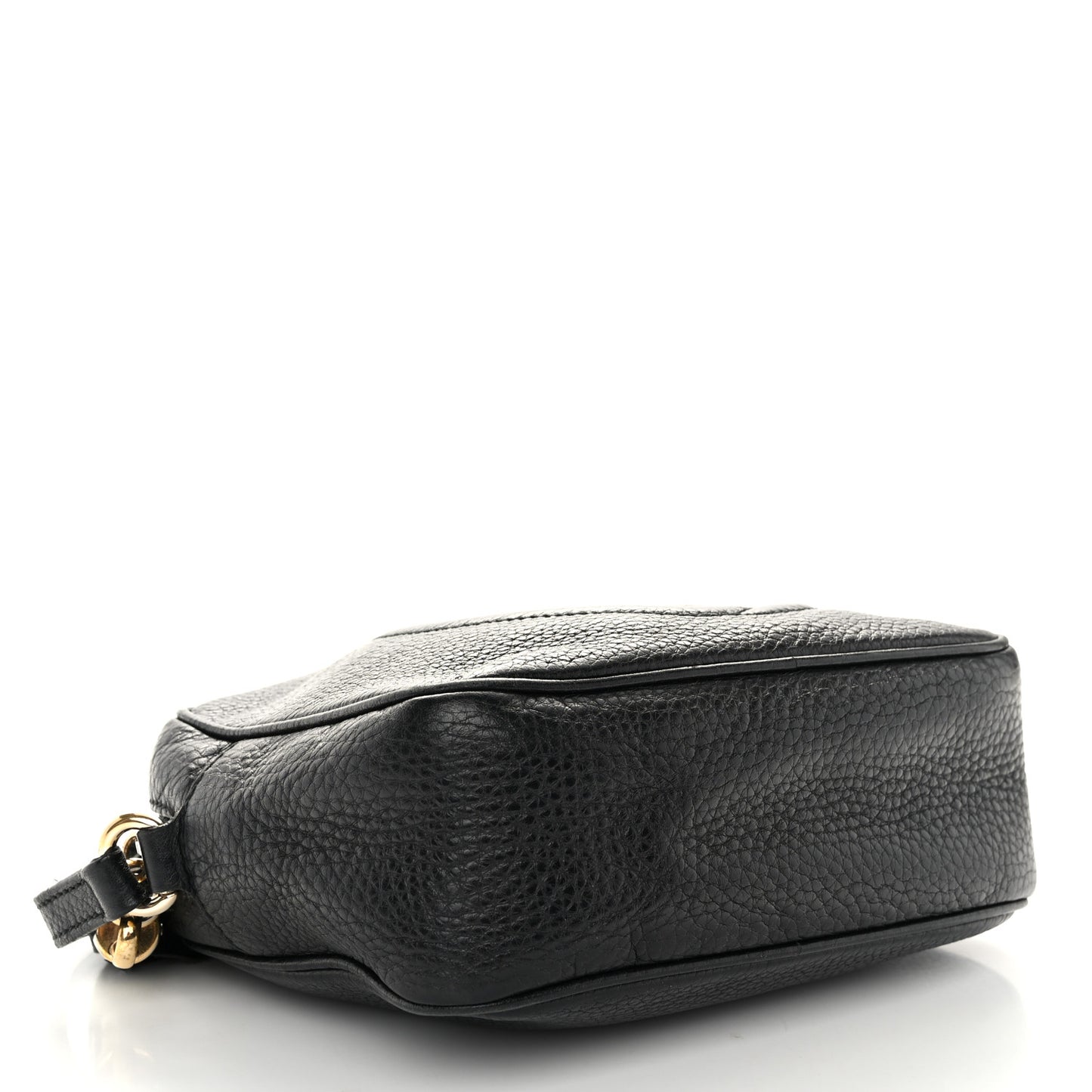 Pebbled Calfskin Small Soho Disco Bag Black