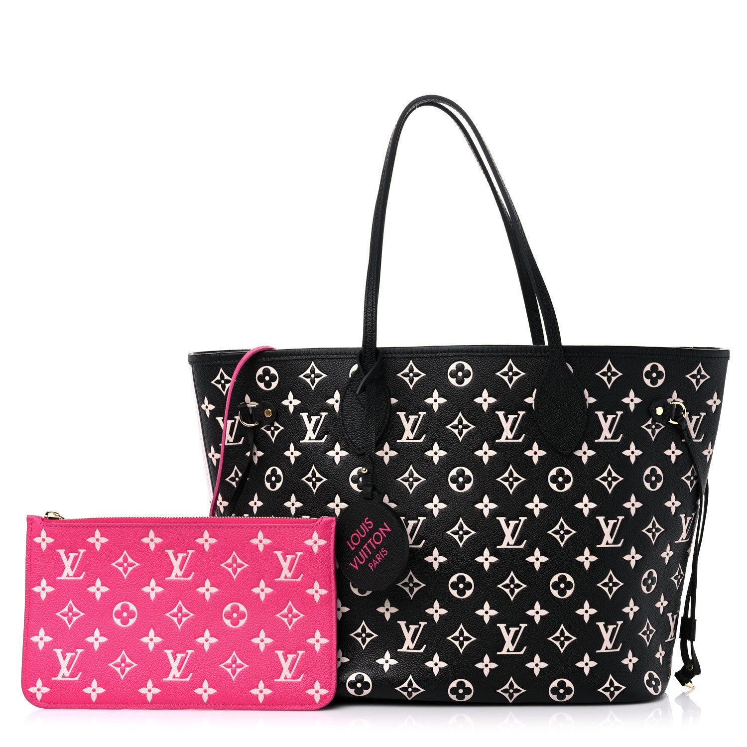 Louis Vuitton Empreinte Spring In The City Neverfull MM Black White Pink 1 of 9