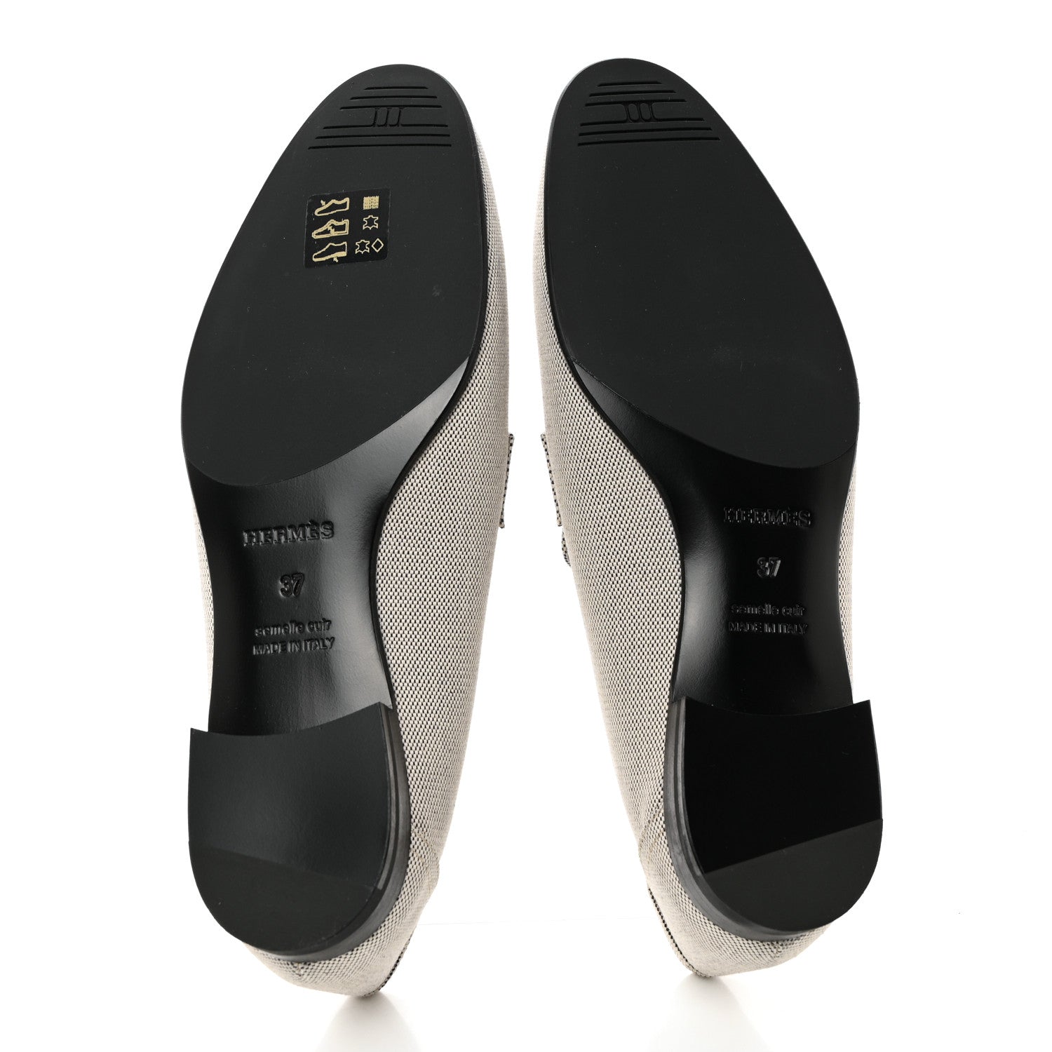 Hermes H Canvas Paris Loafers 37 Prunoir 5 of 9