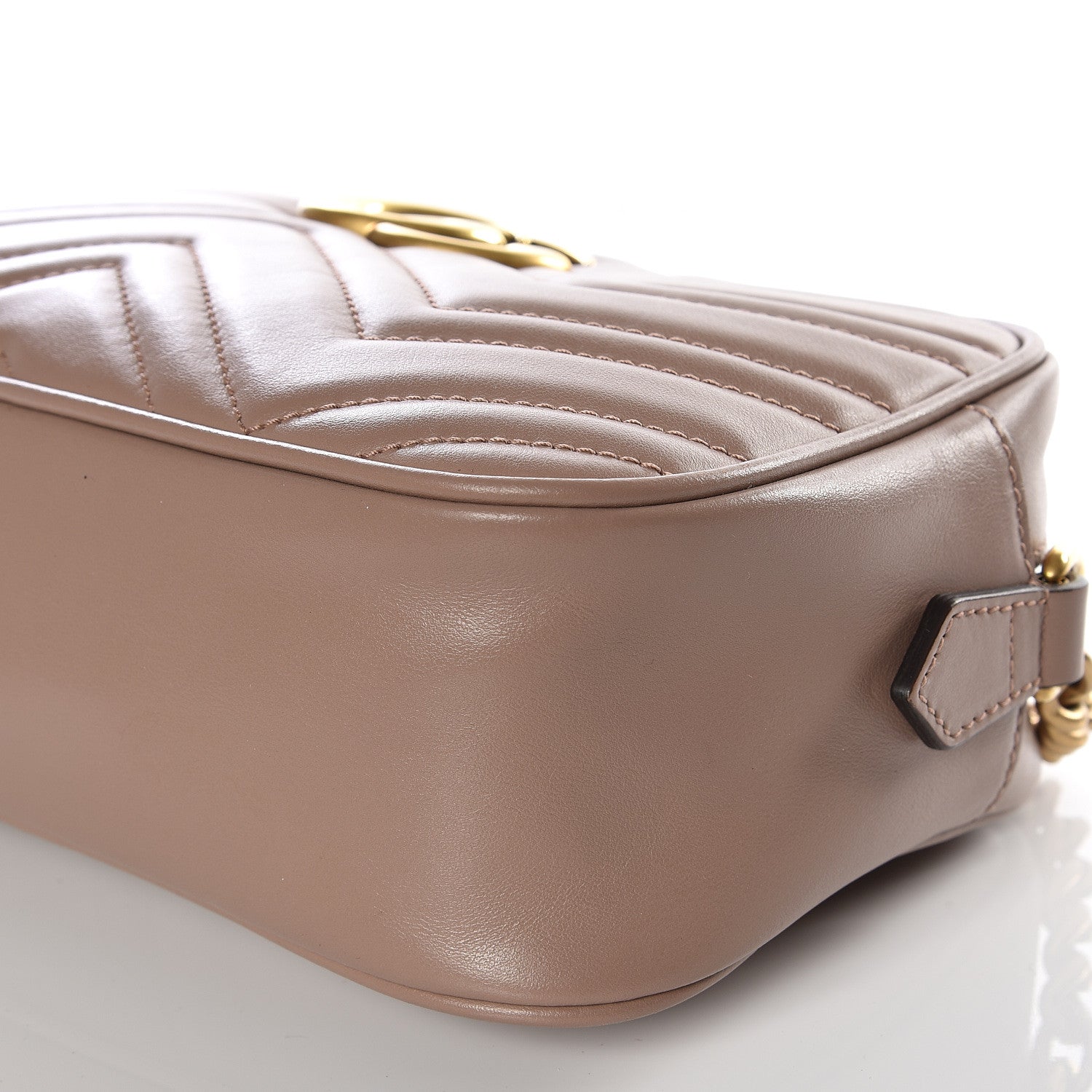 Gucci Calfskin Matelasse Small GG Marmont Chain Shoulder Bag Porcelain Rose 6 of 9