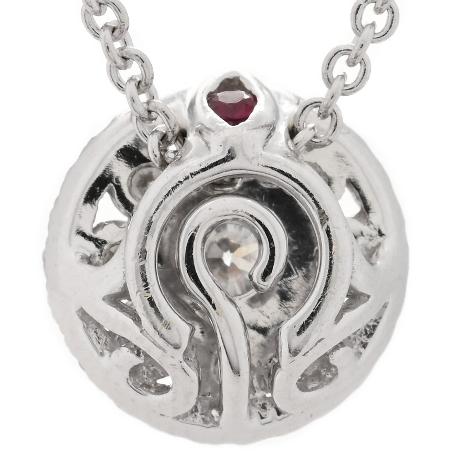 Roberto Coin 18K White Gold Diamond Round Cluster Necklace 4 of 4