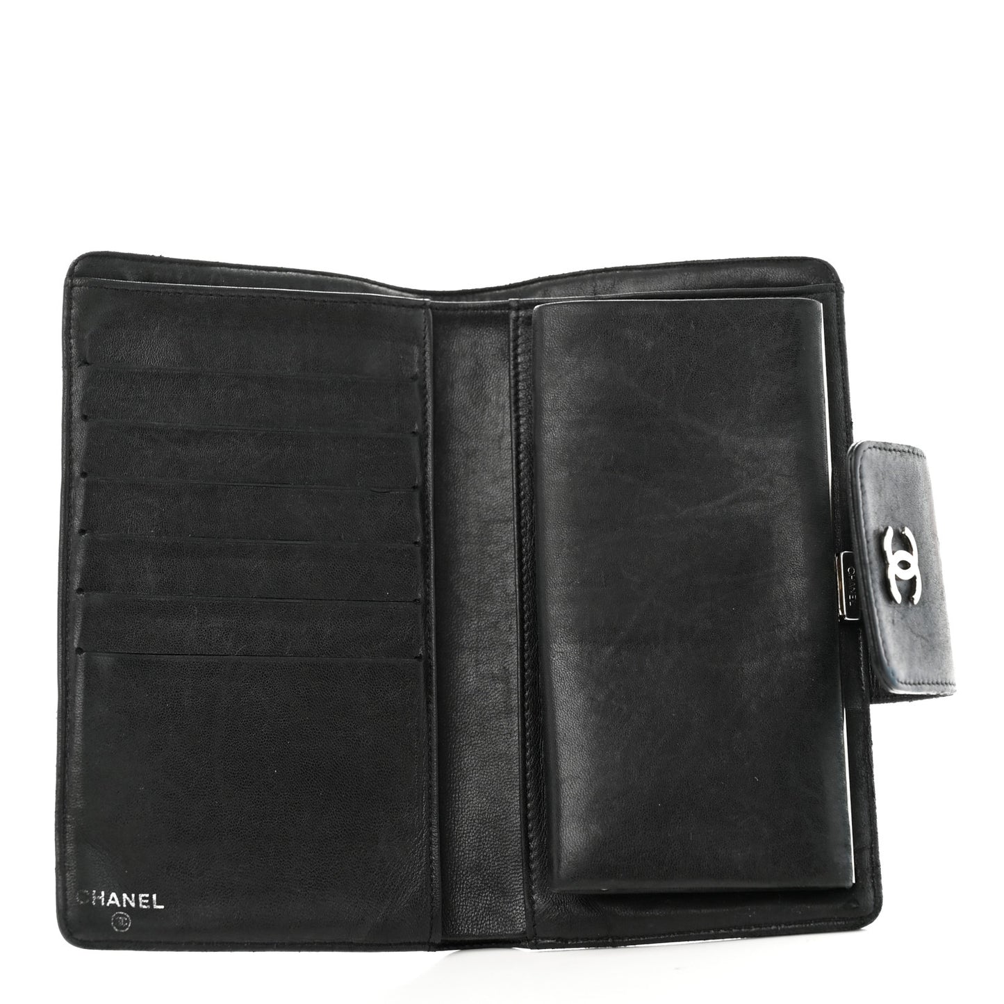 Calfskin Lucky Symbols French Wallet Black