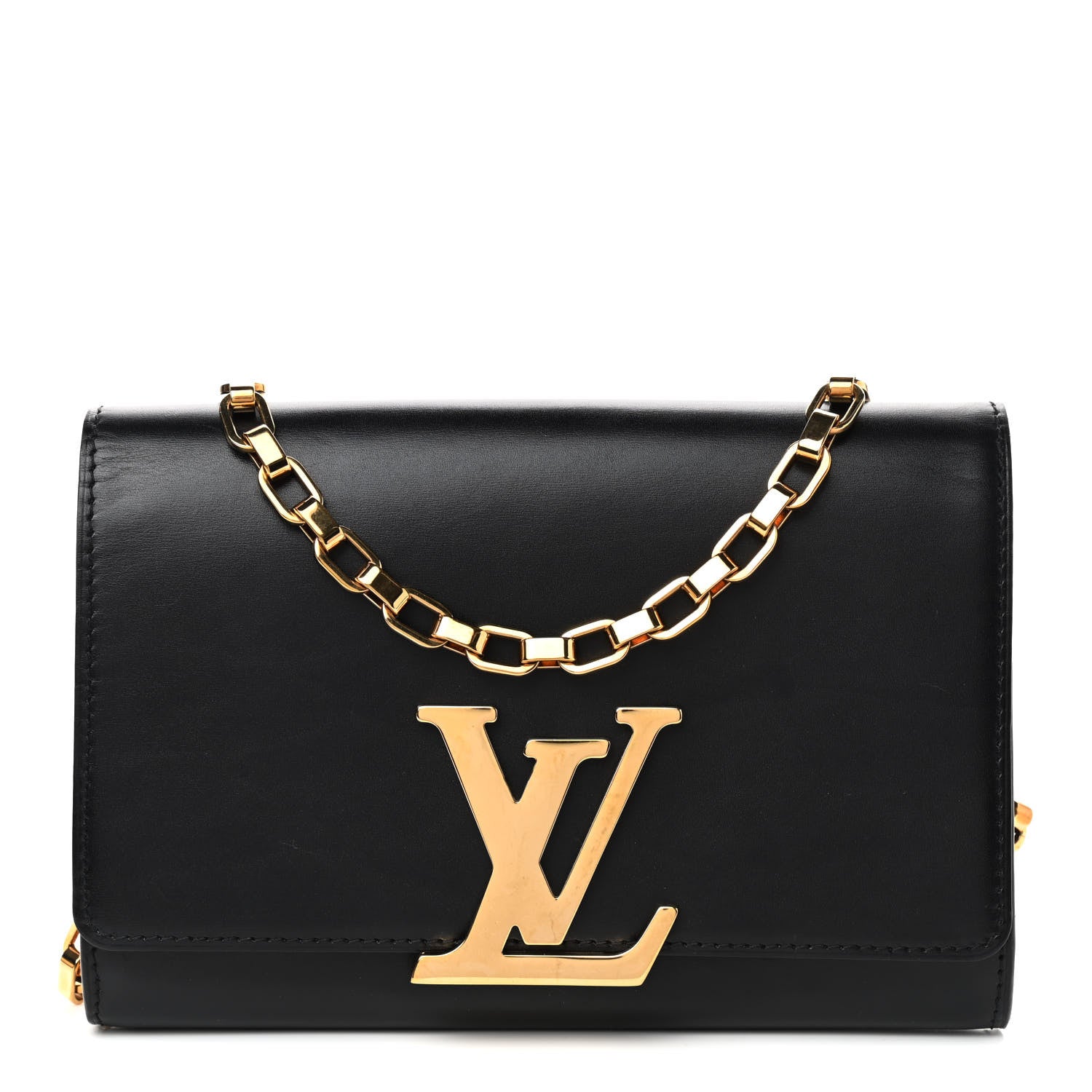 Louis Vuitton Calfskin Chain Louise MM Black 1 of 8