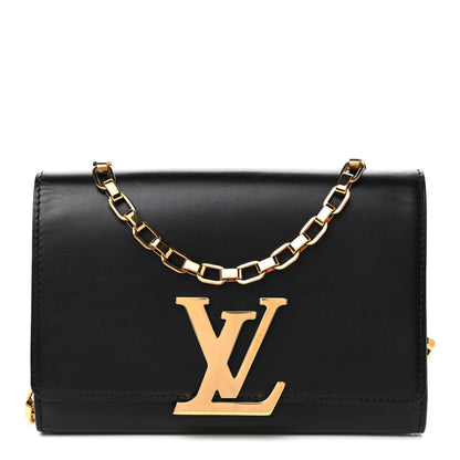 Louis Vuitton Calfskin Chain Louise MM Black 1 of 8
