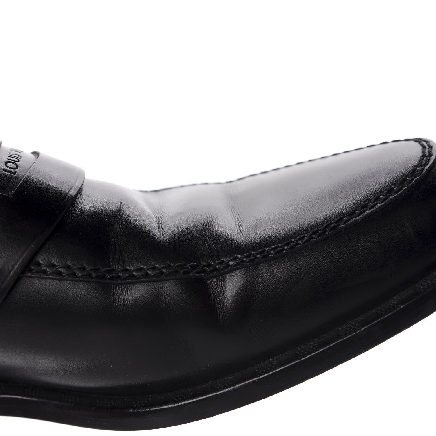 Louis Vuitton Calfskin Mens Loafers 9.5 Black 10 of 14