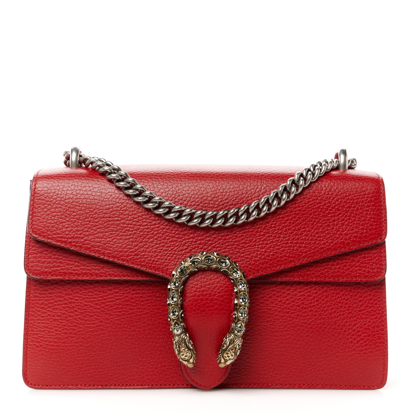 Dollar Calfskin Swarovski Crystal Small Dionysus Shoulder Bag Hibiscus Red
