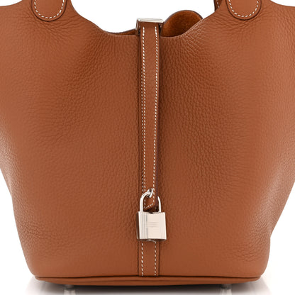 Hermes Taurillon Clemence Picotin Lock 22 MM Gold 8 of 10
