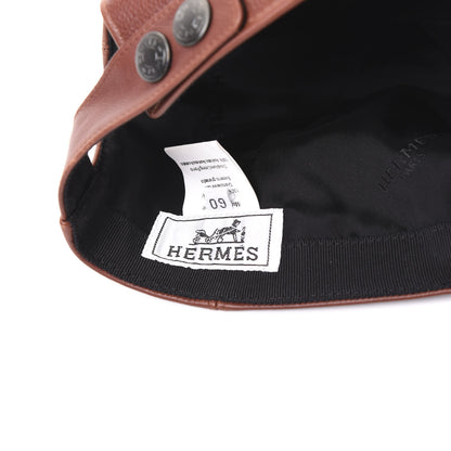 Hermes Grained Calfskin Mens Hat 60 Brown 7 of 8